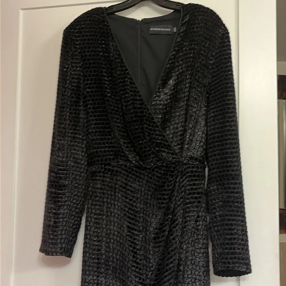 STUNNING HIGH END DESIGNER BRANDON MAXWELL Black tie gown in pristine condition - Picture 3 of 11